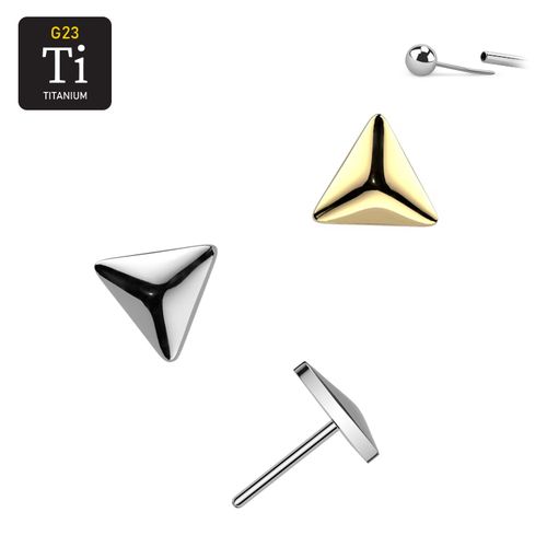 Threadless topp i titanium - Triangel med rundade kanter
