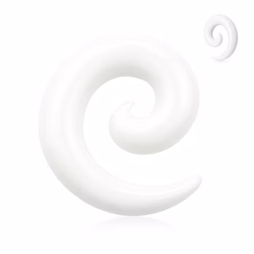 Töjspiral i vit akrylplast