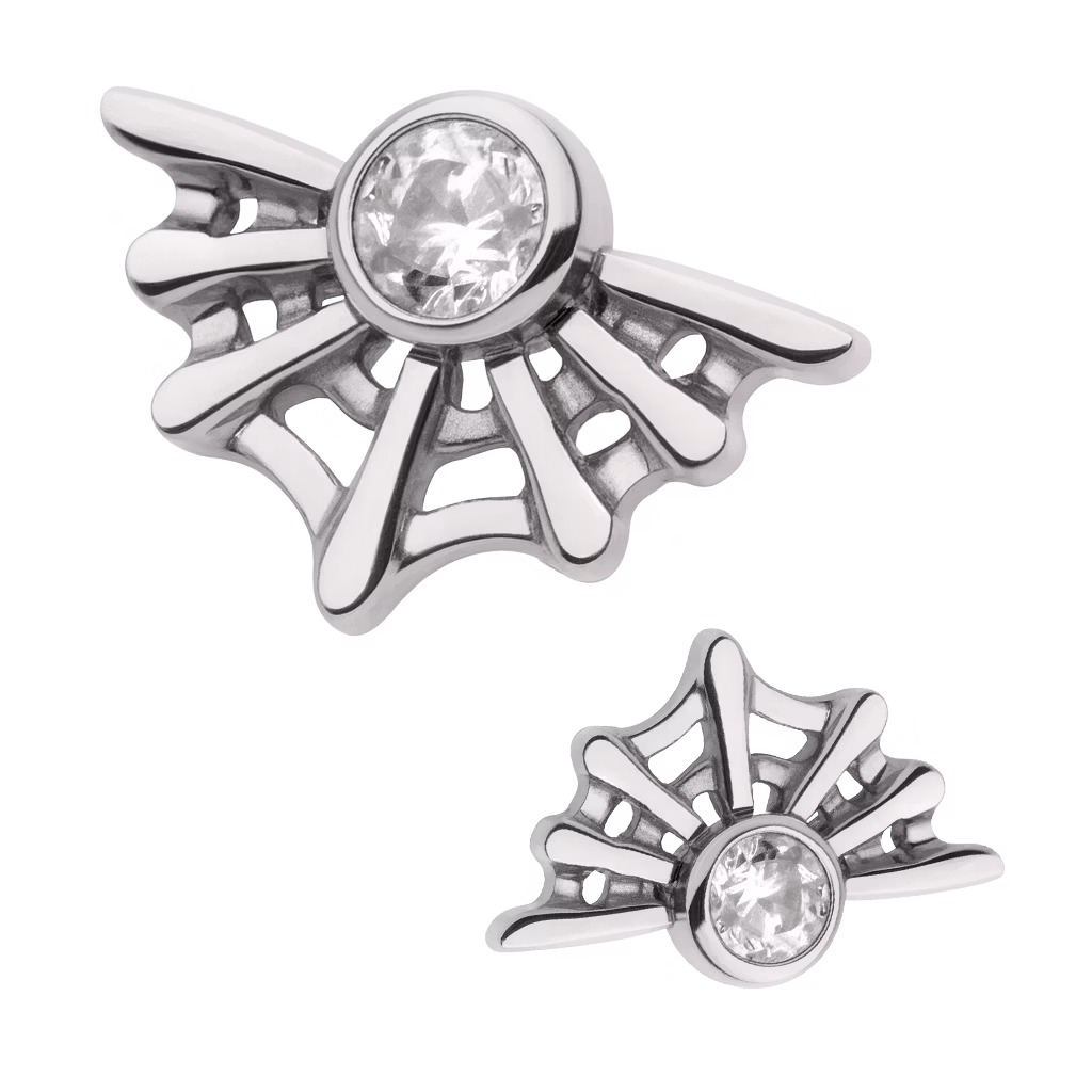 Titanium topp 0.9mm - Spindelnät med cubic zirconia