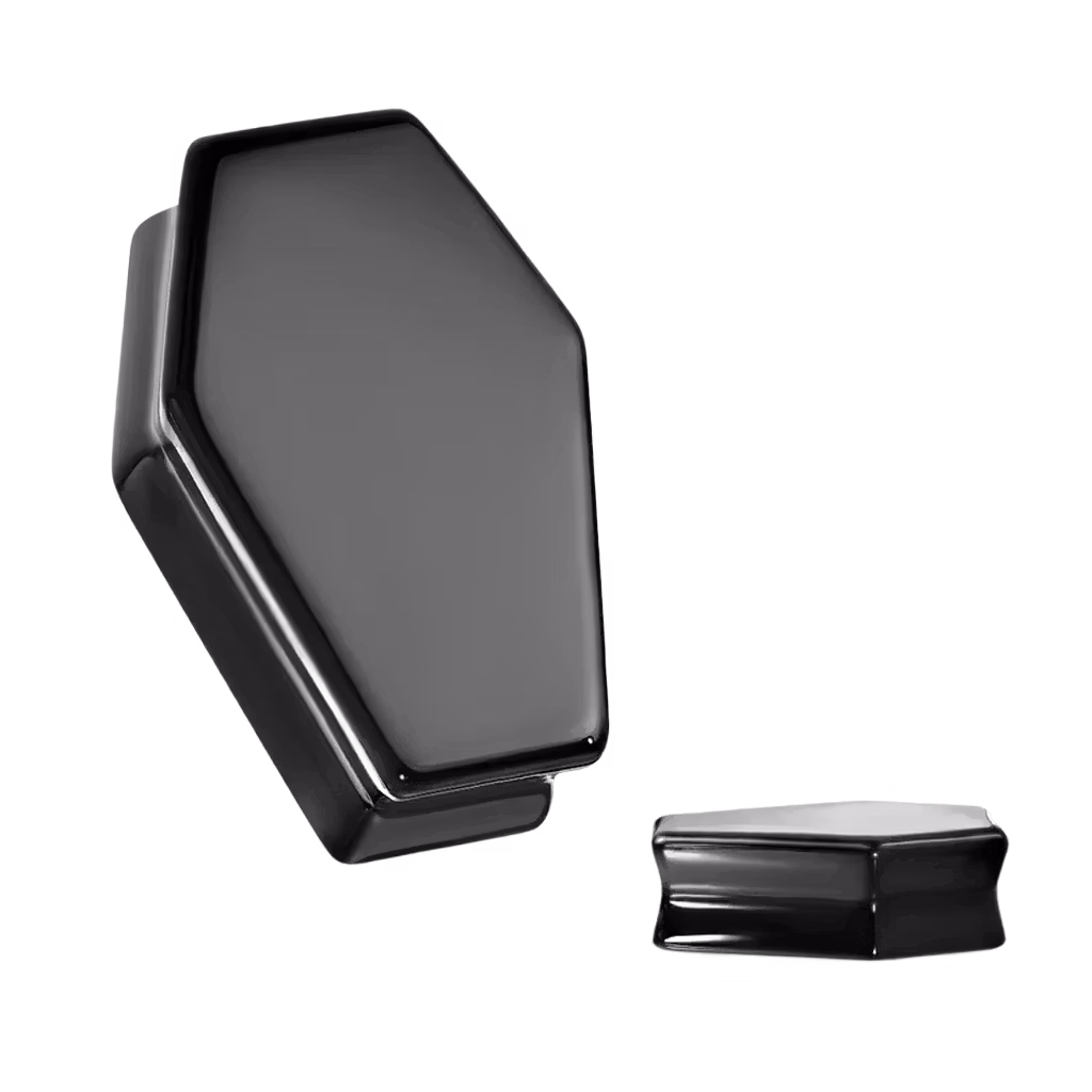 Stenplugg "kista" i svart obsidian