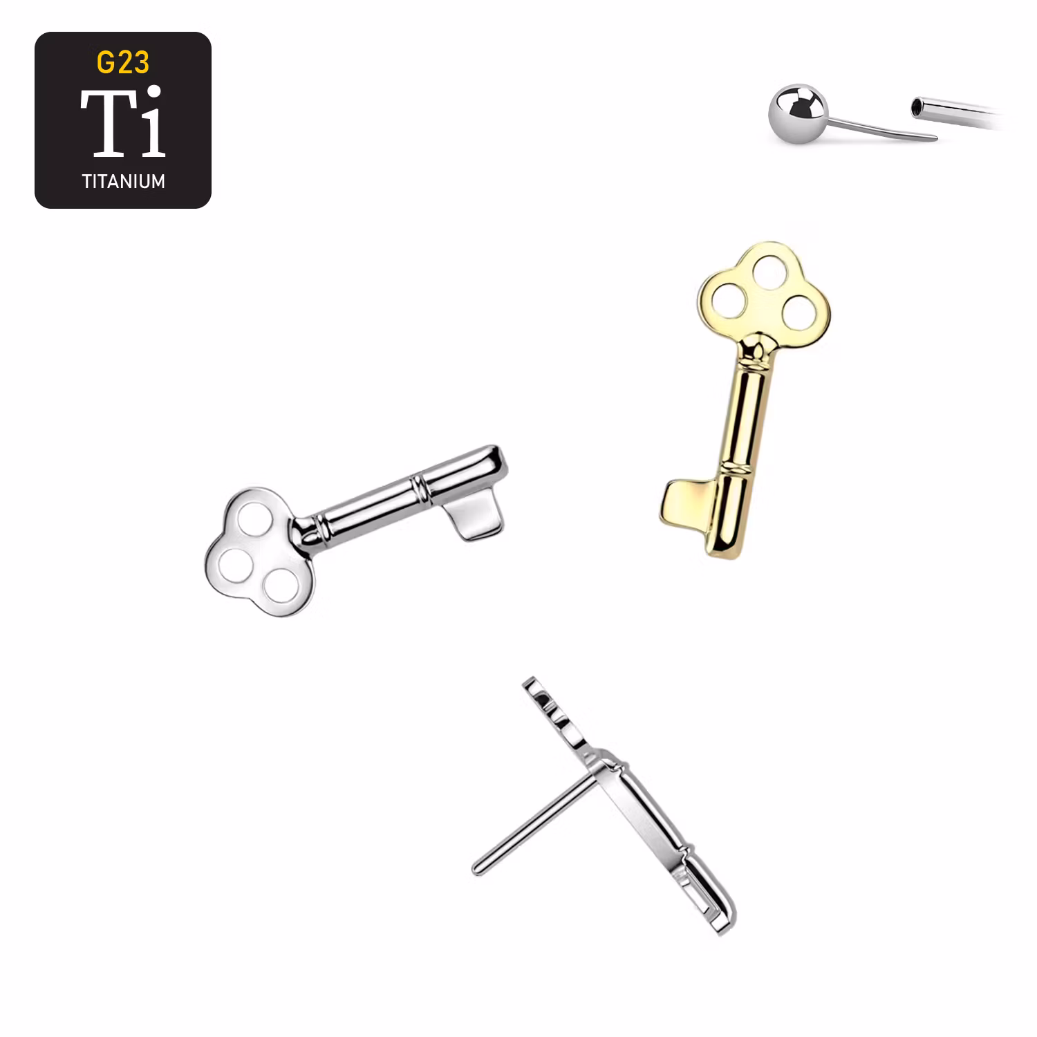 Threadless topp i titanium - Nyckel