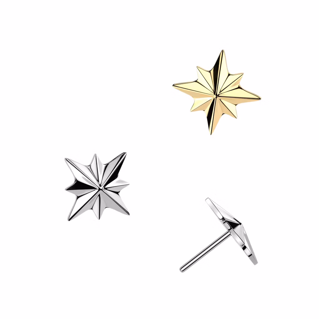 Threadless topp i titanium - Stjärna