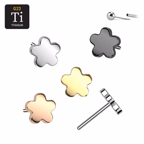Threadless topp i titanium - 4mm blomma