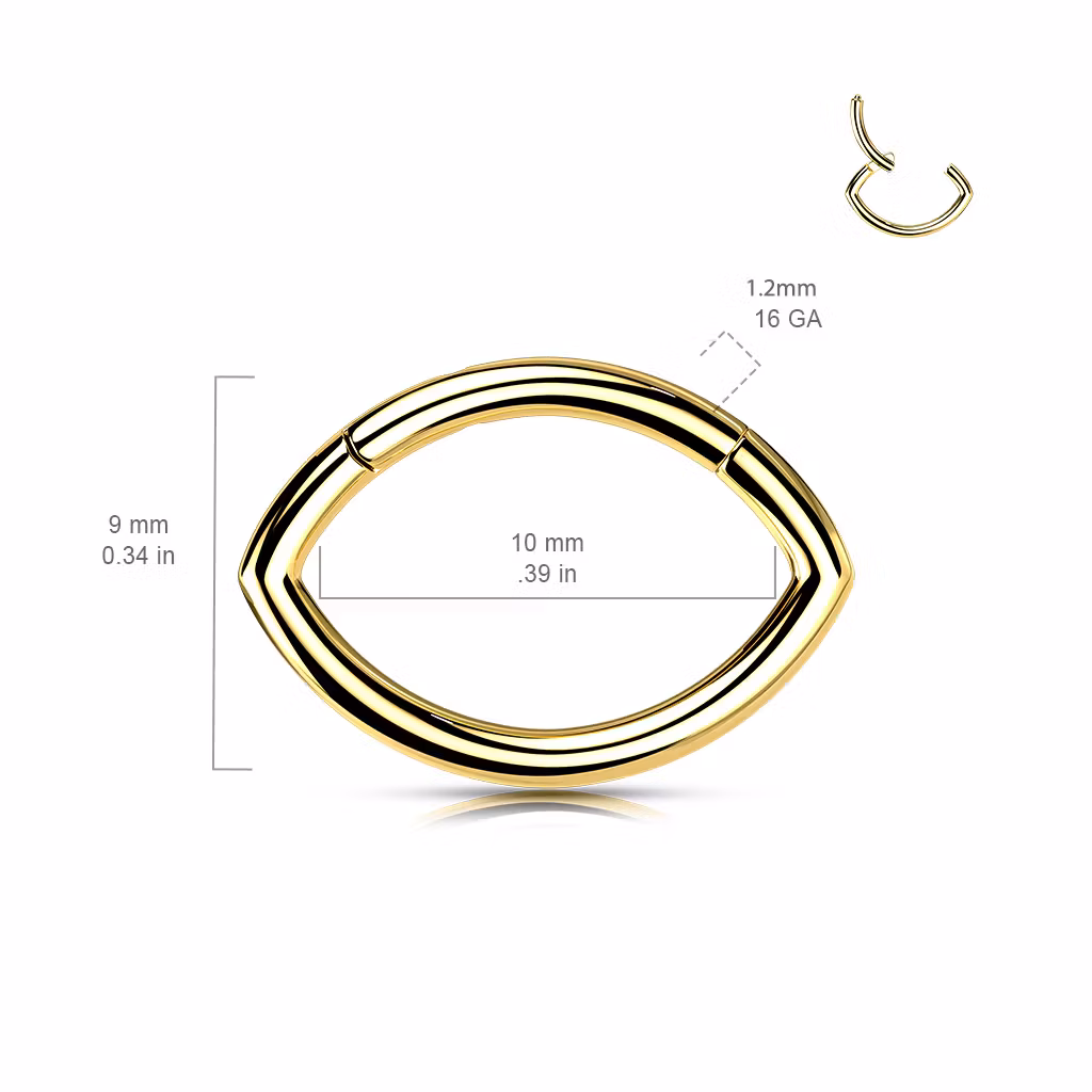Segmentring i titanium med gångjärn - oval design
