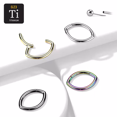 Segmentring i titanium med gångjärn - oval design