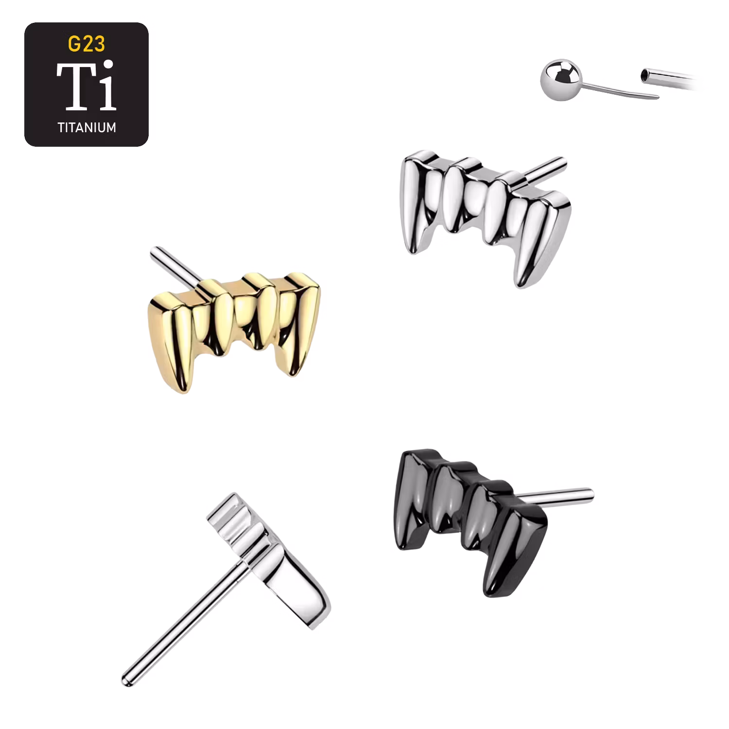 Threadless topp i titanium - Vampyrtänder