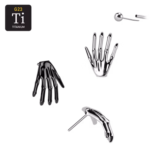 Threadless topp i titanium - Skeletthand