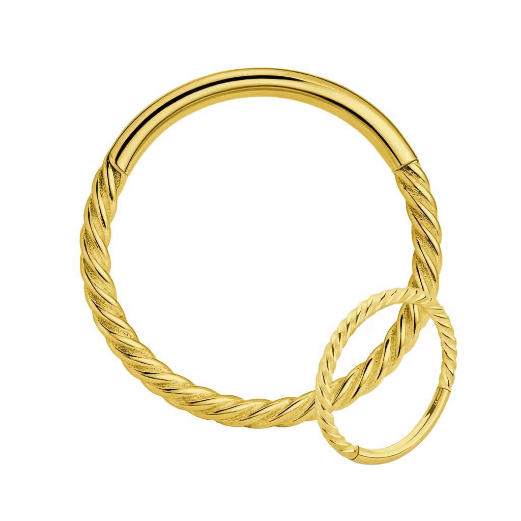 Titanium segmentring 1.2mm med gångjärn och twistad design