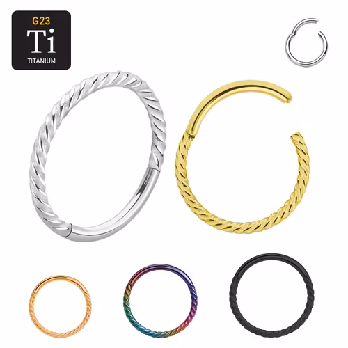 Titanium segmentring 1.2mm med gångjärn och twistad design