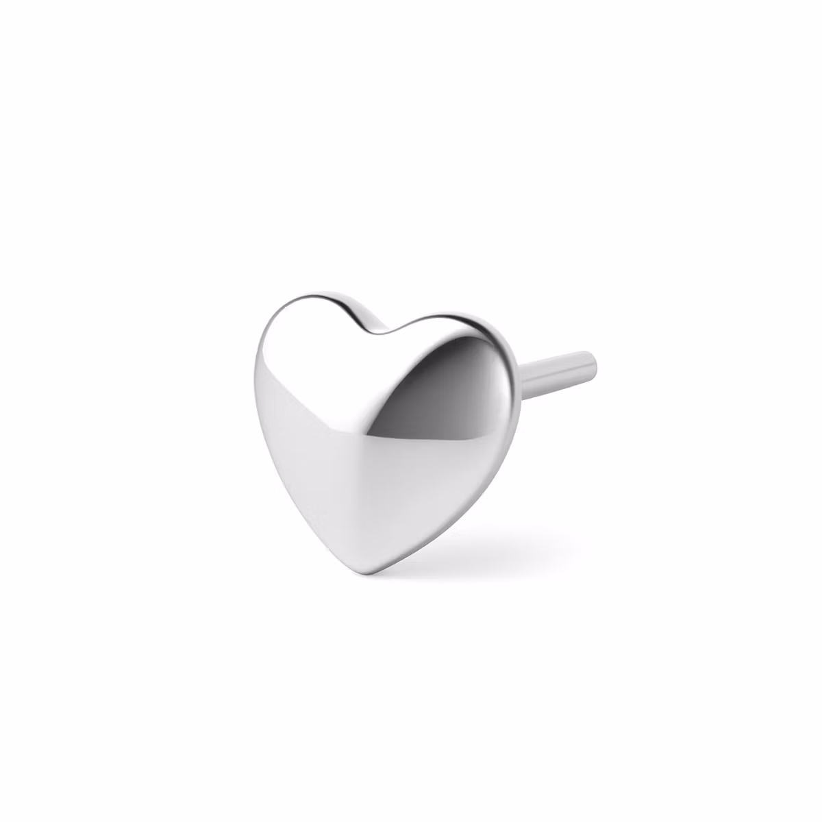 Threadless topp i titanium - Hjärta med rundade kanter