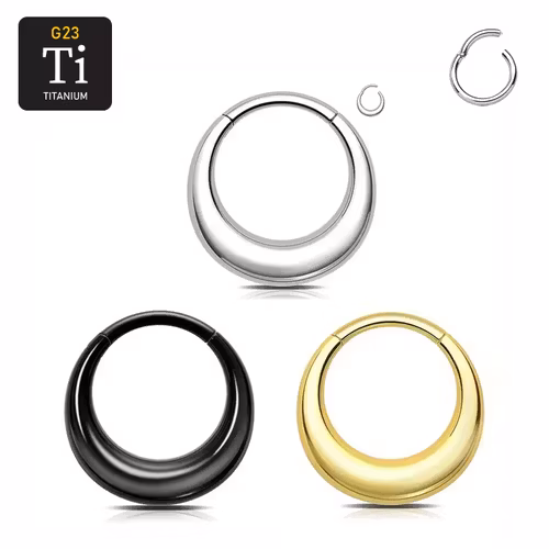 Clicker ring i titanium 1.2mm måne / bred design