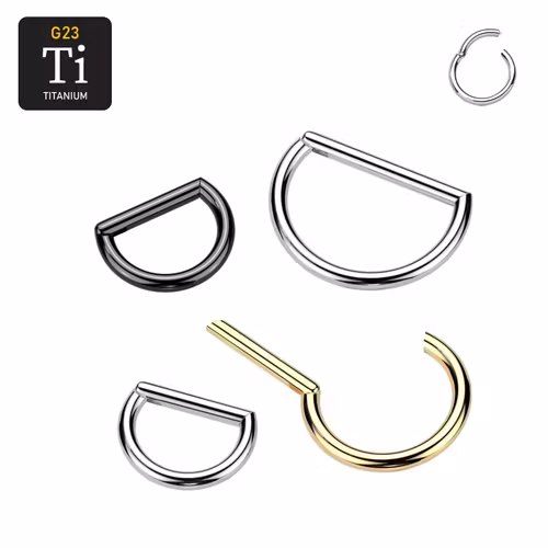 D-formad segmentring 1.2mm i titanium med gångjärn