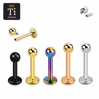 Titanium labret invändigt gängad 1.6mm med 3mm kula