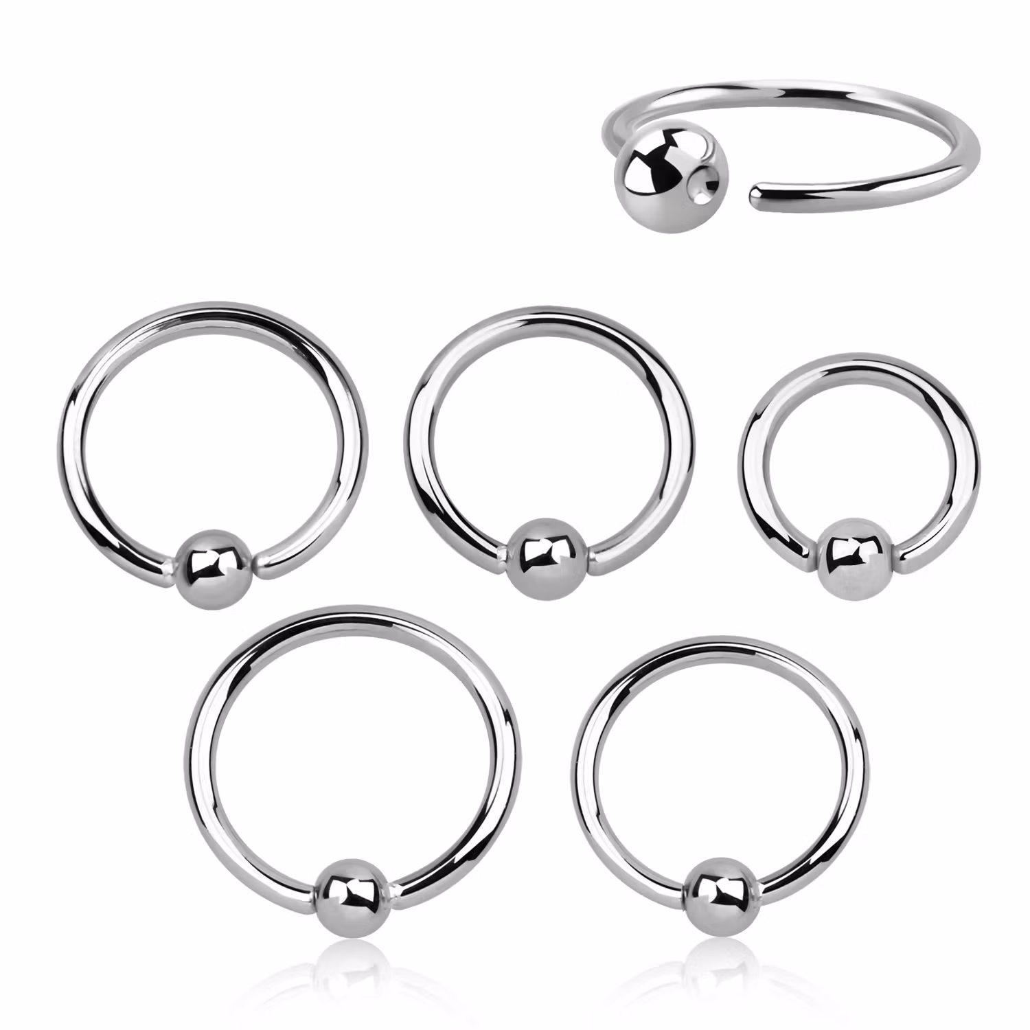 Öppen BCR 1.2mm med fixerad 3mm kula