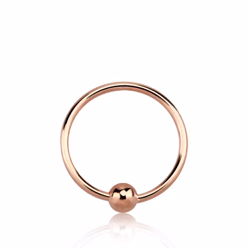 Näsring med kula 0.6mm Roséguldpläterad 925-silver (8mm)