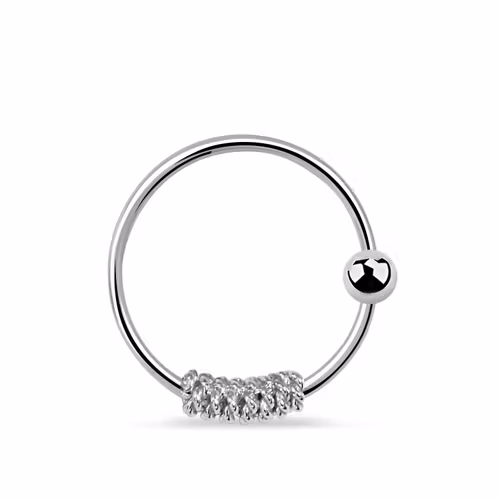 Näsring "Nose hoop" i 925 silver twisted wire-design