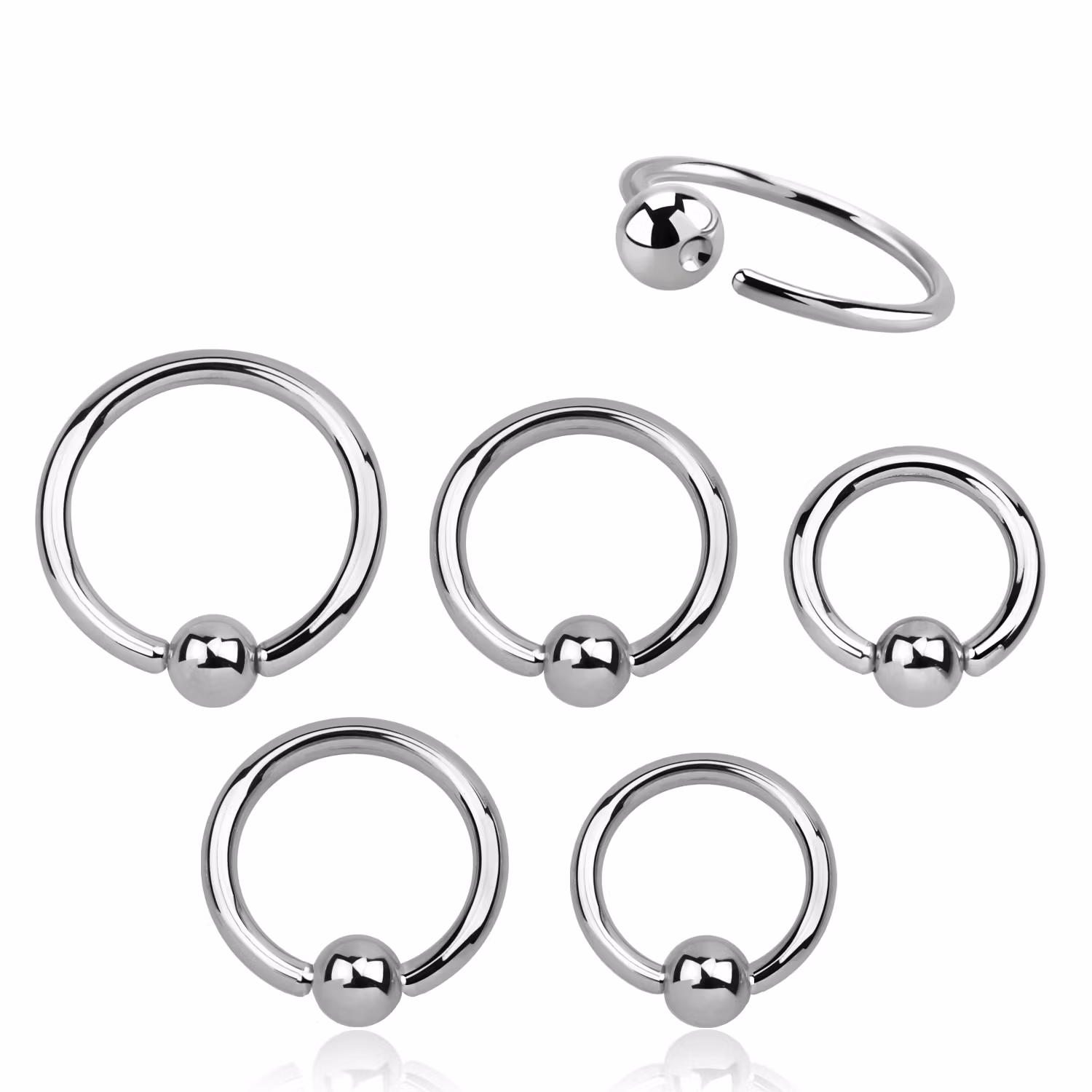 Öppen BCR 1.6mm med fixerad 4mm kula