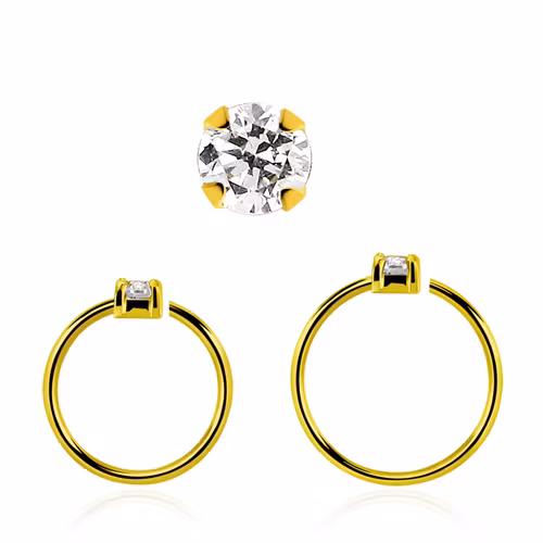 Guldpläterad sömlös ring i silver med 2mm CZ