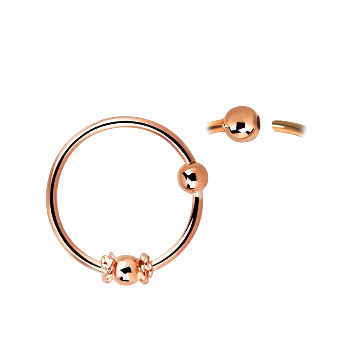 Näsring i 925 silver med roséguldplätering 10mm