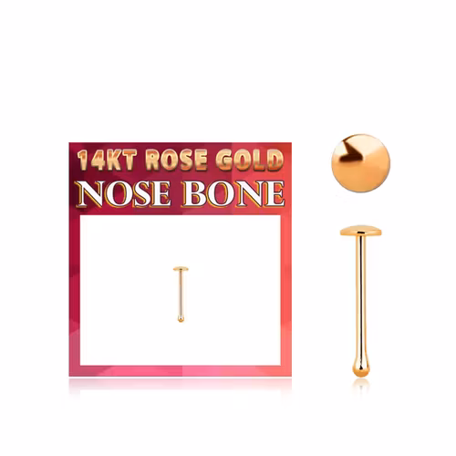 Nässmycke - äkta 14 karat roséguld - 2mm platt topp
