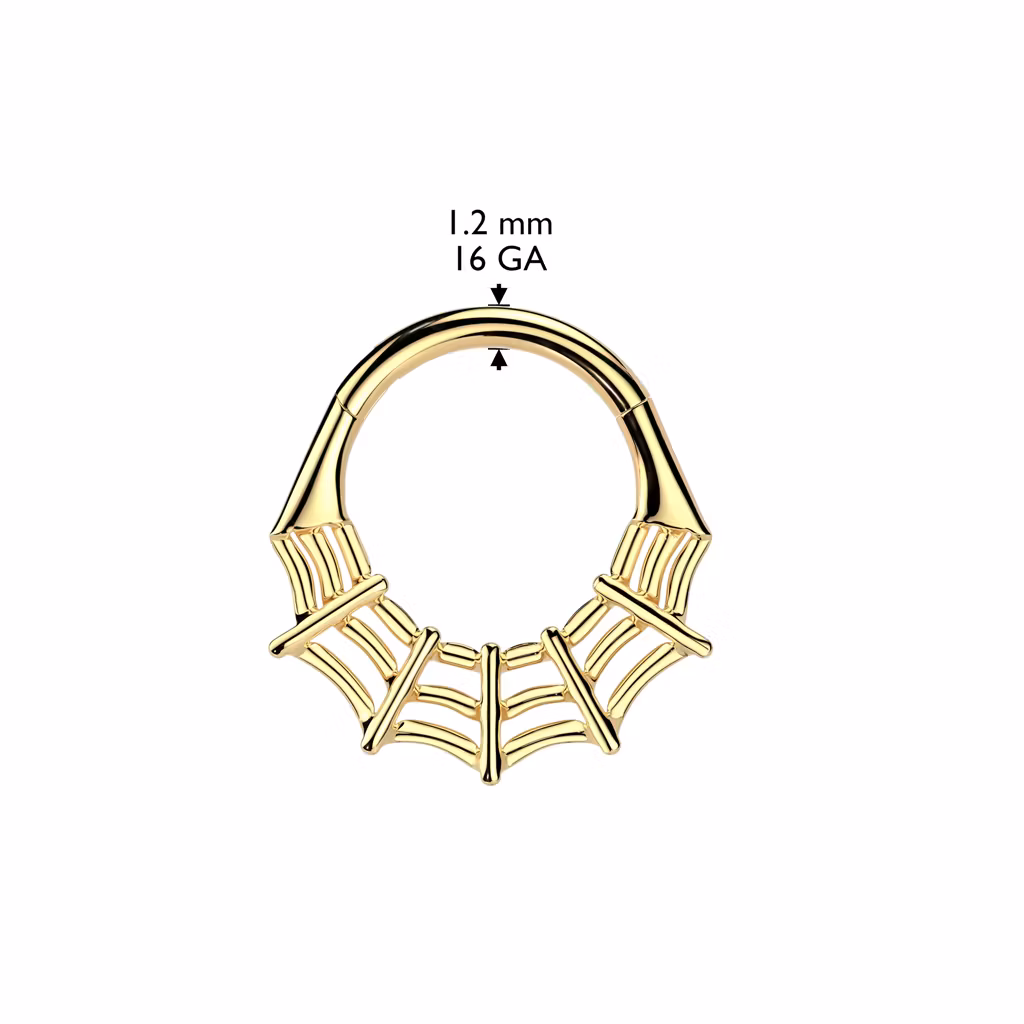 Titanium ring med gångjärn - Spindelnät