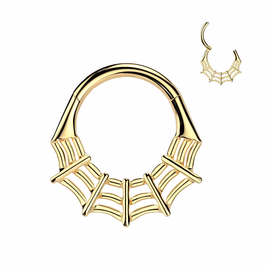 Titanium ring med gångjärn - Spindelnät