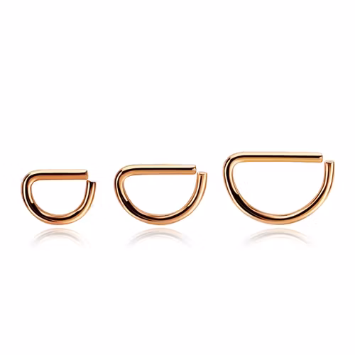 Roséguldpläterad D-formad sömlös ring 1.2mm