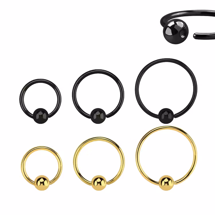 Öppen PVD-Pläterad BCR 0.8mm med fixerad 3mm kula