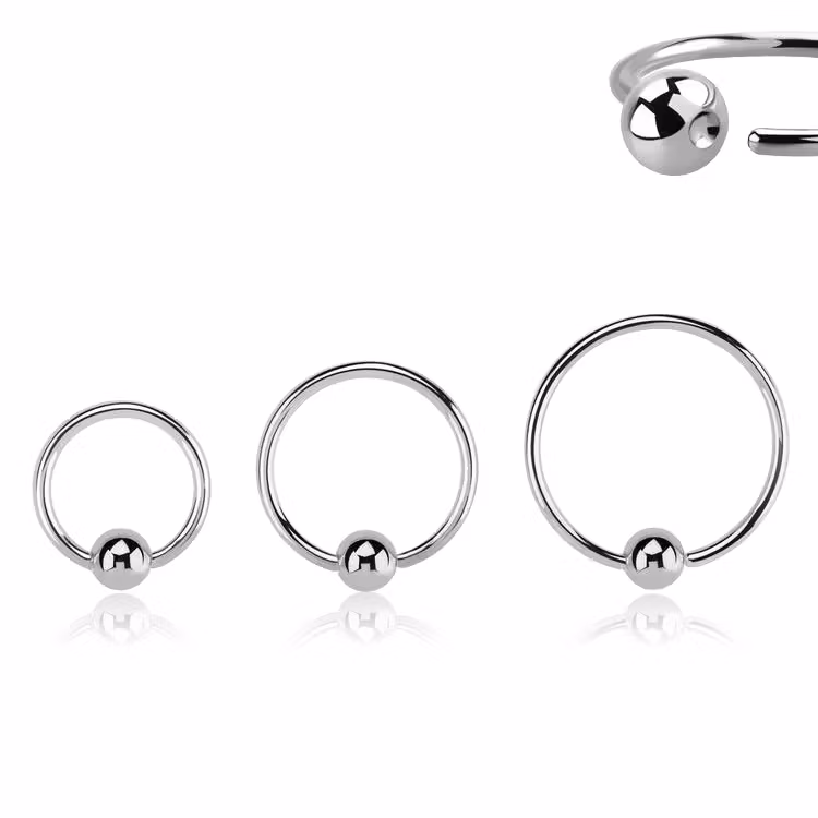 Öppen BCR 0.8mm med fixerad 2.5mm kula