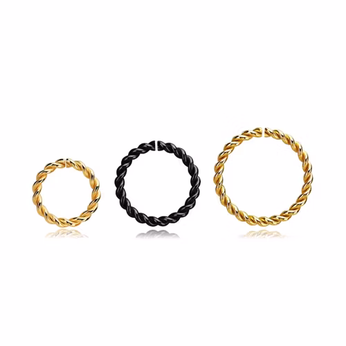 PVD-Pläterad sömlös ring twistad design 1.2mm