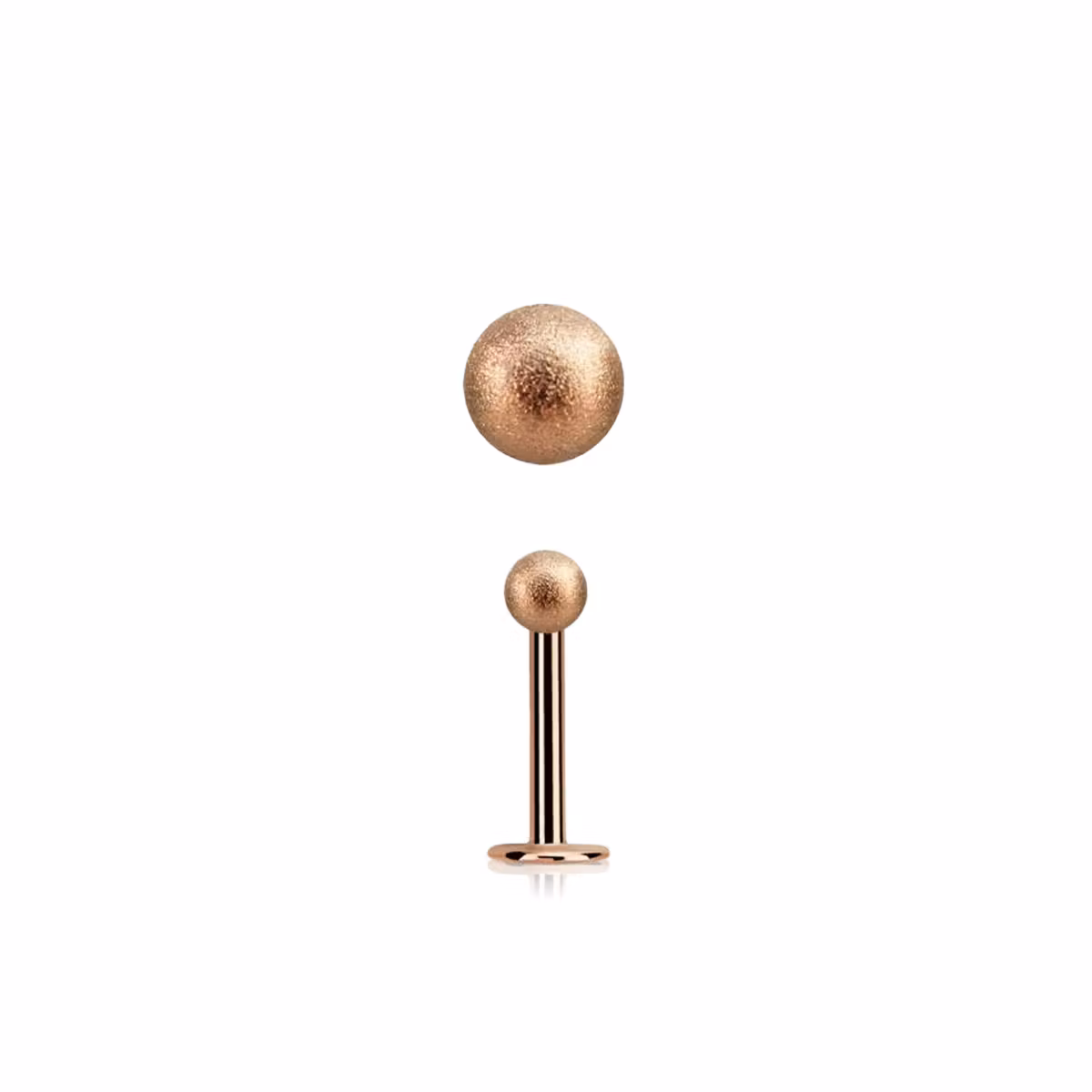 Labret / Monroe roséguld 1.2mm med 3mm frostad kula