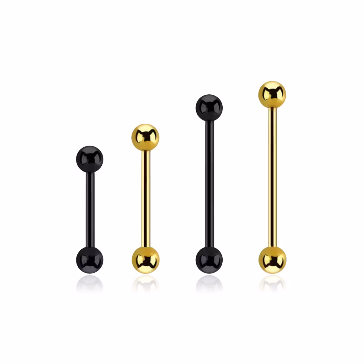 Barbell 0.8mm i PVD-pläterad kirurgisk stål med 3mm kulor