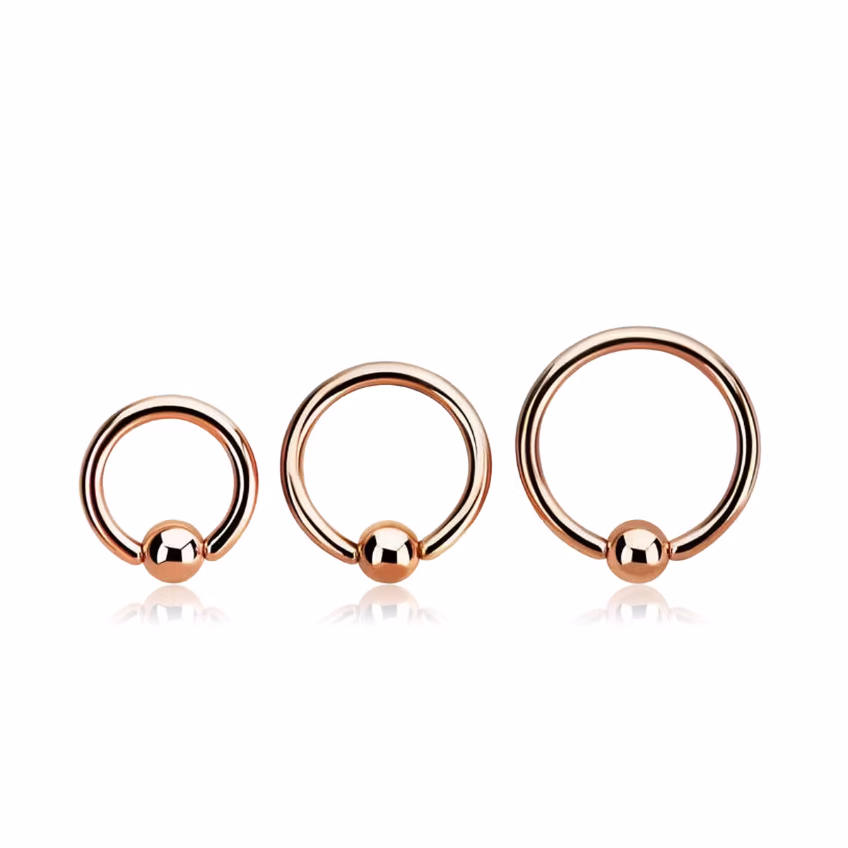 BCR 1.6mm med 4mm kula roséguld