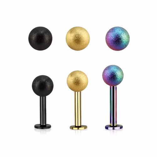 Eloxerad Labret / Monroe 1.2mm med 5mm frostad kula