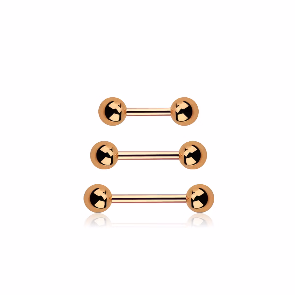 Barbell 1.2mm med 4mm kulor roséguld