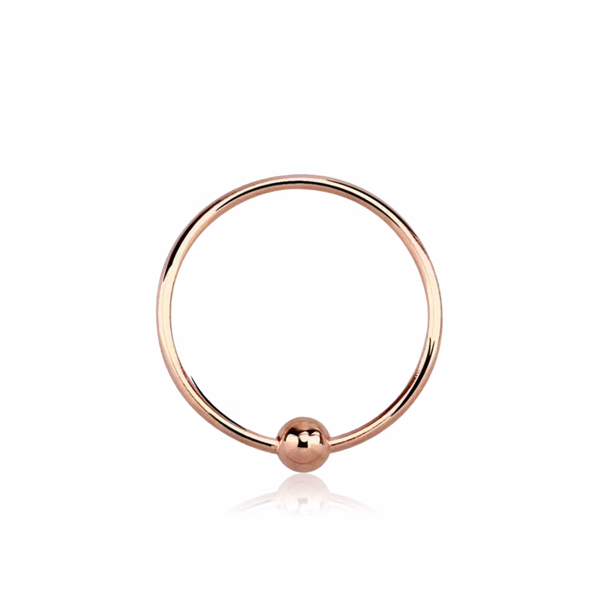 Näsring med kula 0.6mm Roséguldpläterad 925-silver (10mm)