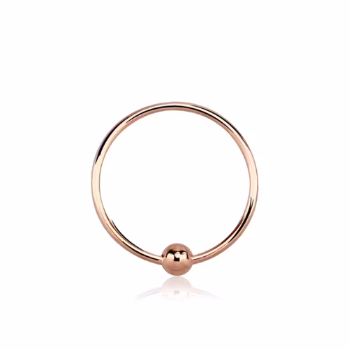 Näsring med kula 0.6mm Roséguldpläterad 925-silver (10mm)