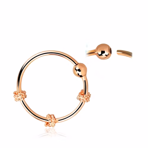 Näsring i 925 silver med roséguldplätering 10mm