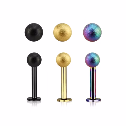 Eloxerad Labret / Monroe 1.2mm med 3mm frostad kula