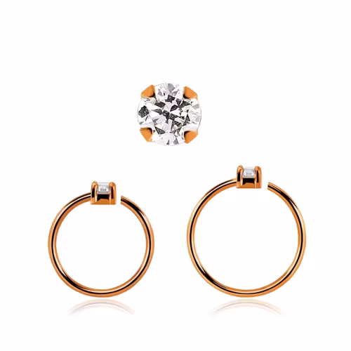 Roséguldpläterad sömlös ring i silver med 1.5mm CZ