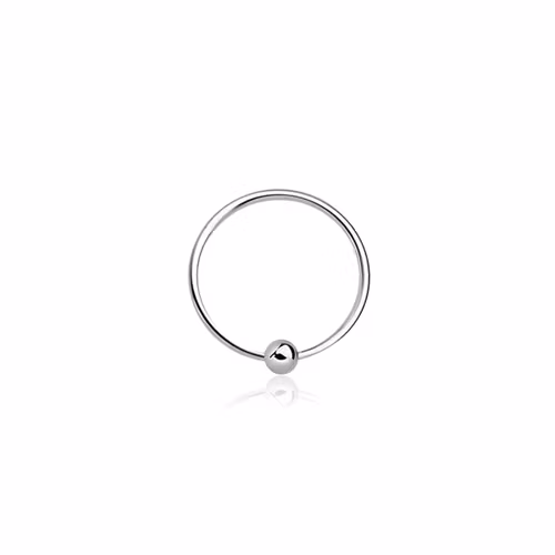 Näsring / ring med kula 925 silver 0.6mm 10mm