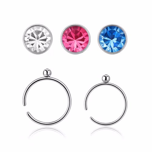 Näsring / nose hoop 0.8mm med crystal