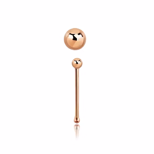 Näspin 0.6mm i roséguldpläterad 925-silver "nose bone" med 1.5mm boll