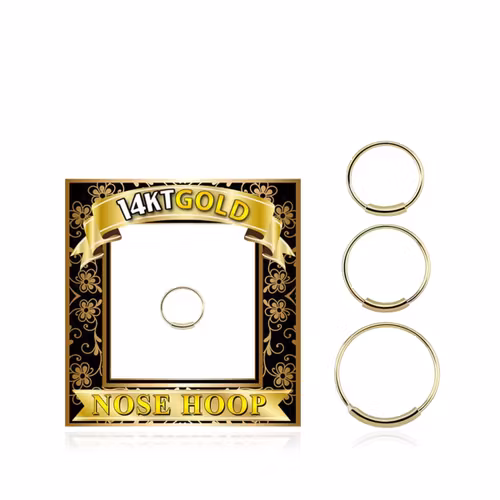 Näsring / nose hoop ring 0.6mm i äkta 14 karat guld