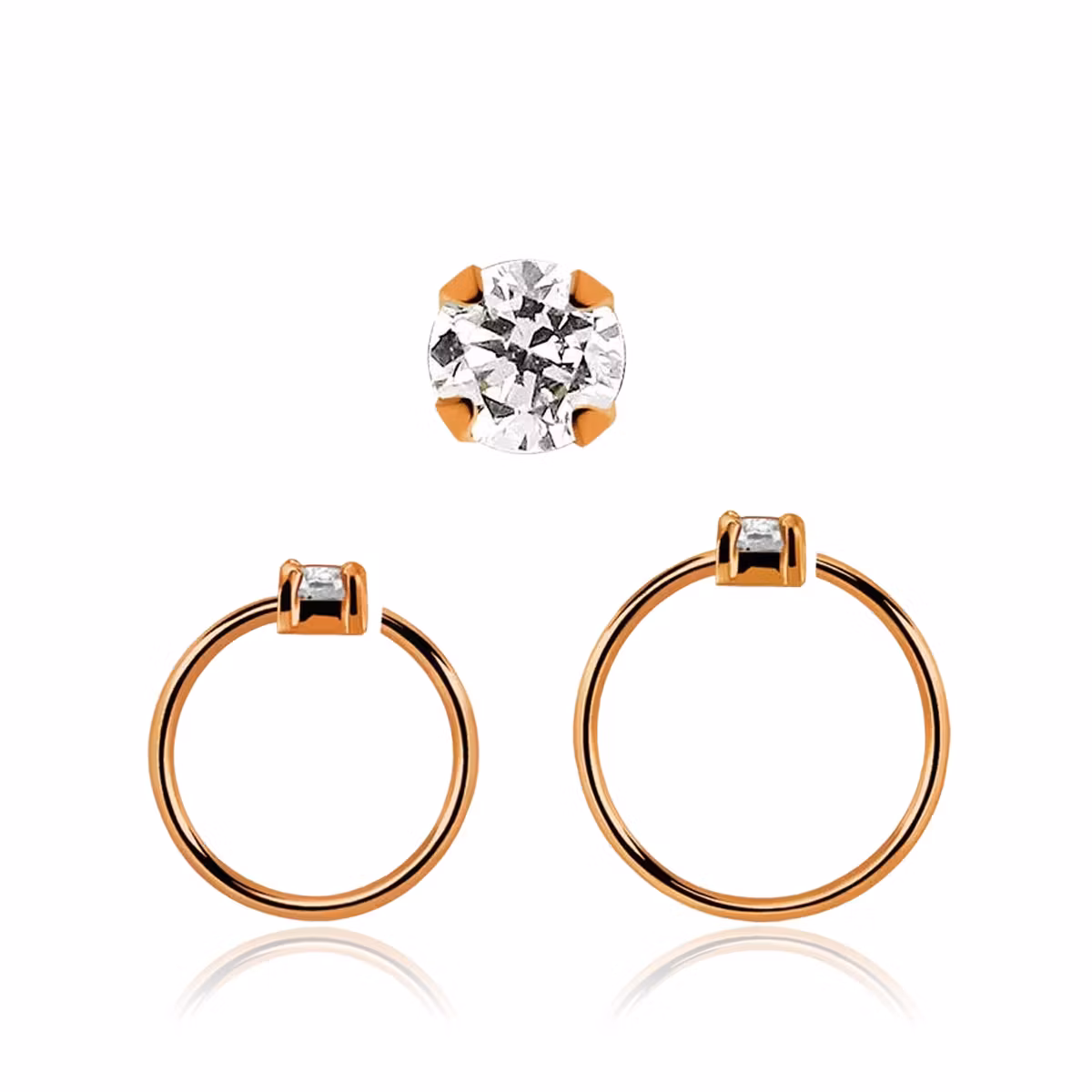 Roséguldpläterad sömlös ring i silver med 2.5mm CZ