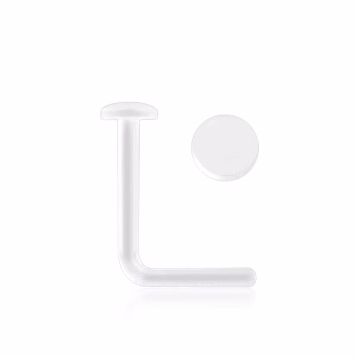 Retainer för näspiercing 0.8mm L-böjd med 2mm platt topp