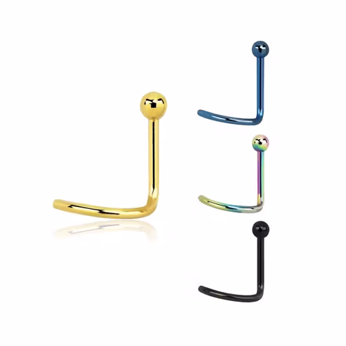 Nässmycke "Nose Screw" i PVD-pläterad kirurgiskt stål 0.8mm med 2mm boll