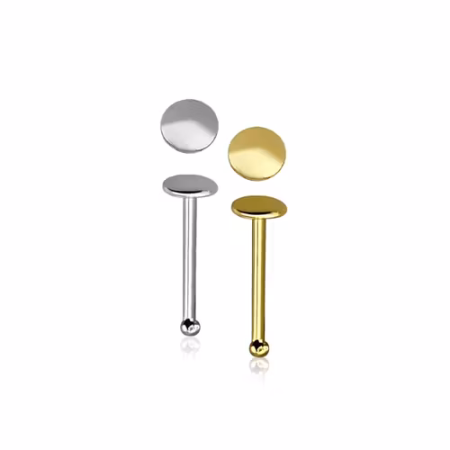 Näspin "Nose bone" i 925 silver med 2mm platt topp