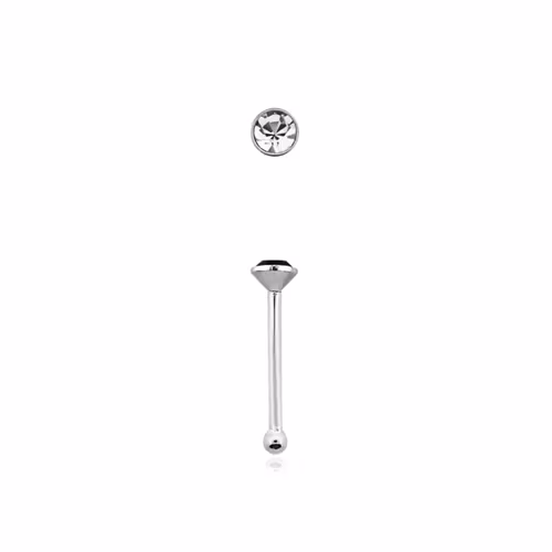 Näspin 925 Silver med 1.5mm klar crystal