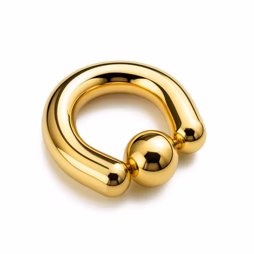 Guldpläterad BCR 4mm med 6mm kula (12mm)